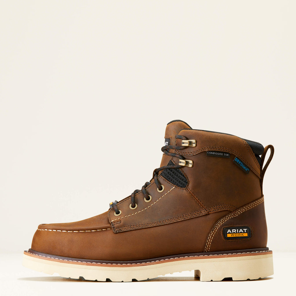 Men's Waterproof Composite Toe Work Boots - Brown