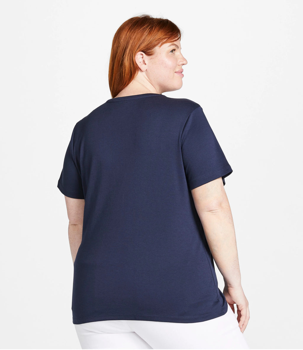 Women's Pima Cotton V-Neck T-Shirt - Black