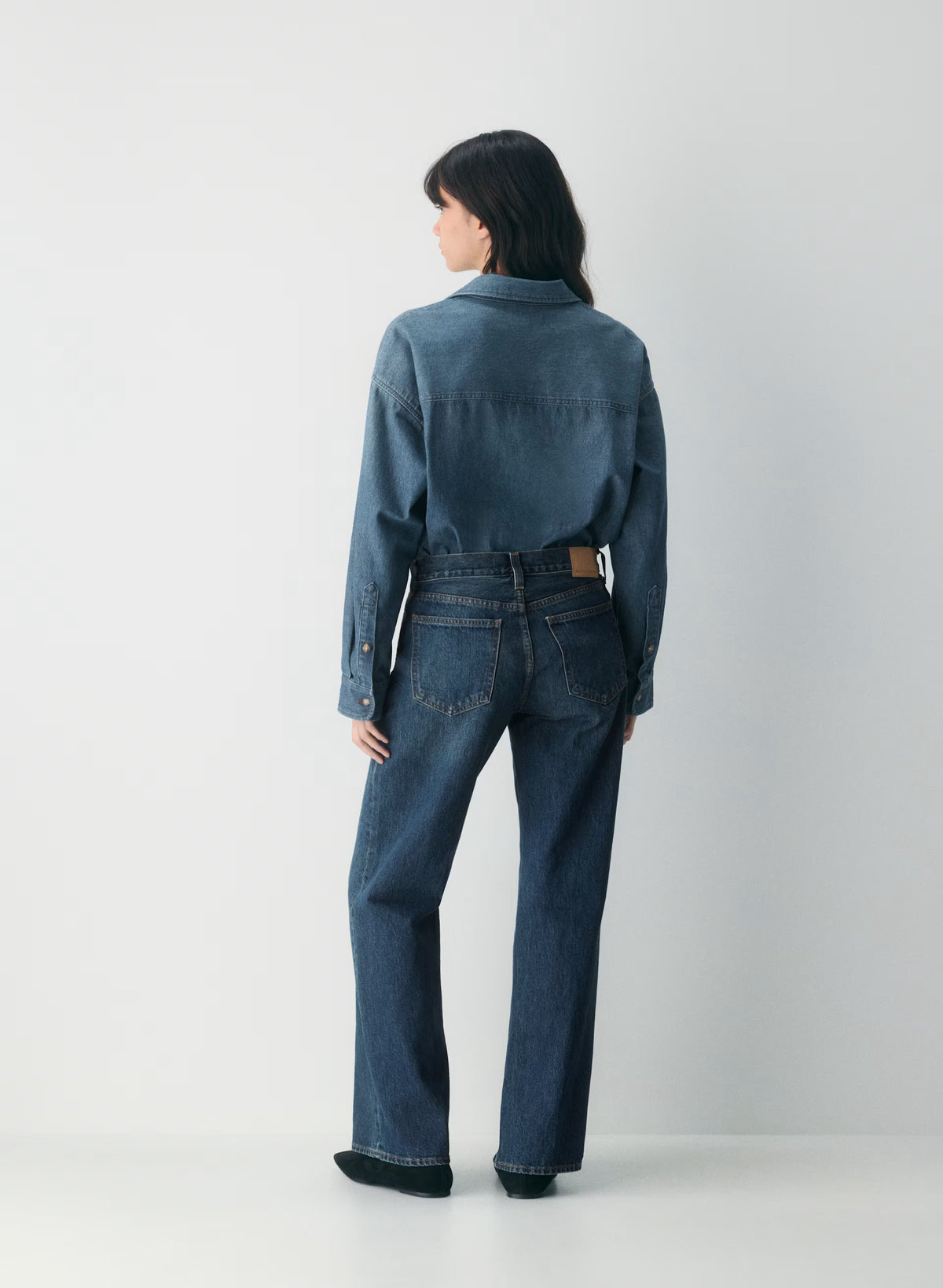 Oversized Hemp Blend Denim Shirt - Indigo
