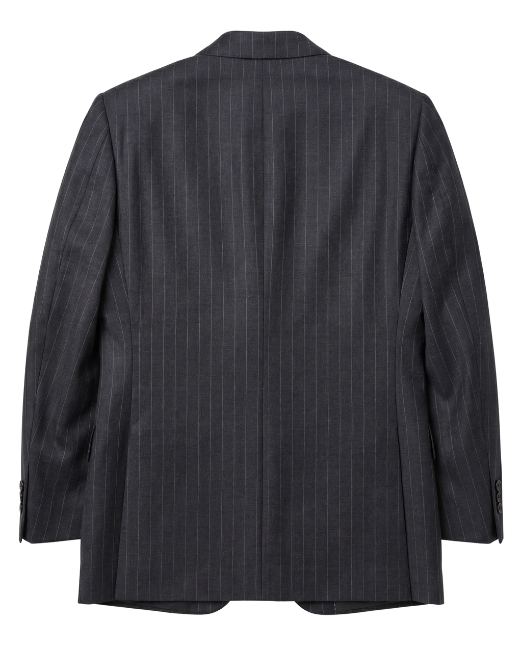 Men's Charcoal Gray Pinstripe Wool Notch Lapel 2-Button Suit