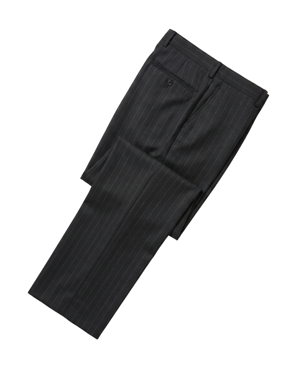 Men's Charcoal Gray Pinstripe Wool Notch Lapel 2-Button Suit