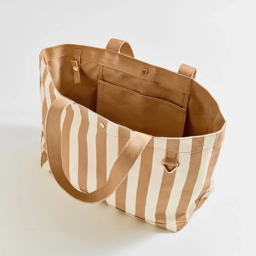Striped Canvas Tote - Dune