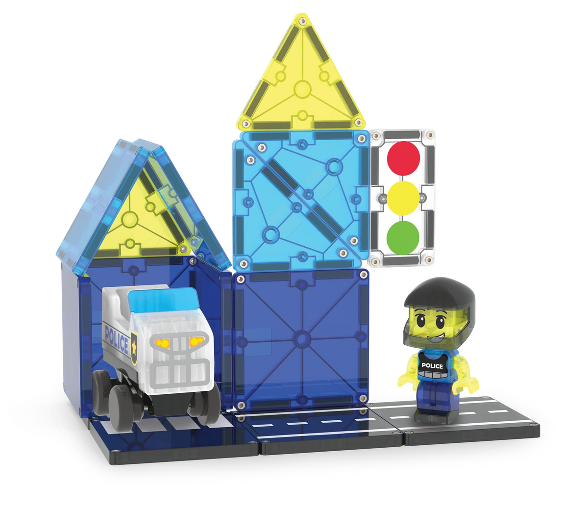 20-Piece Patrol Vehicle Magnetic Building Set