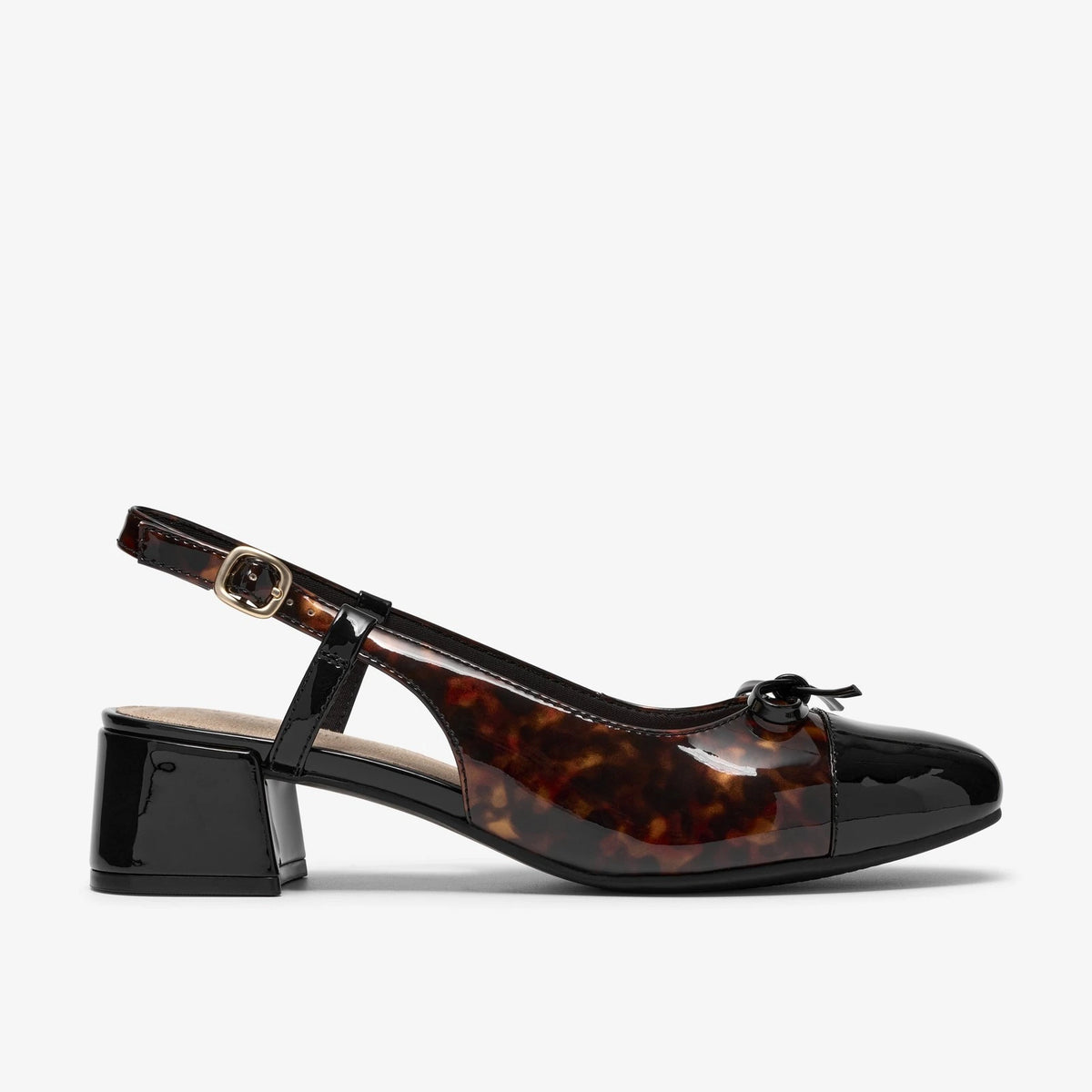 Women's Tortoiseshell Slingback Block Heel Pump