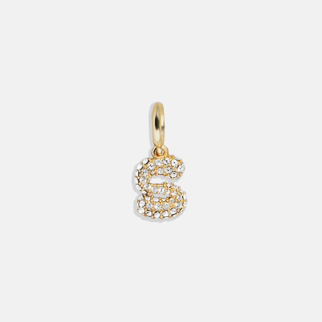 Pavé Bubble Letter Charm - S
