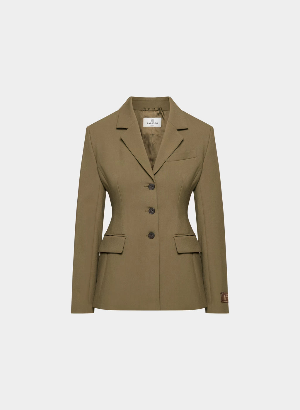 Single-Breasted Stretch Blazer - Brown Check