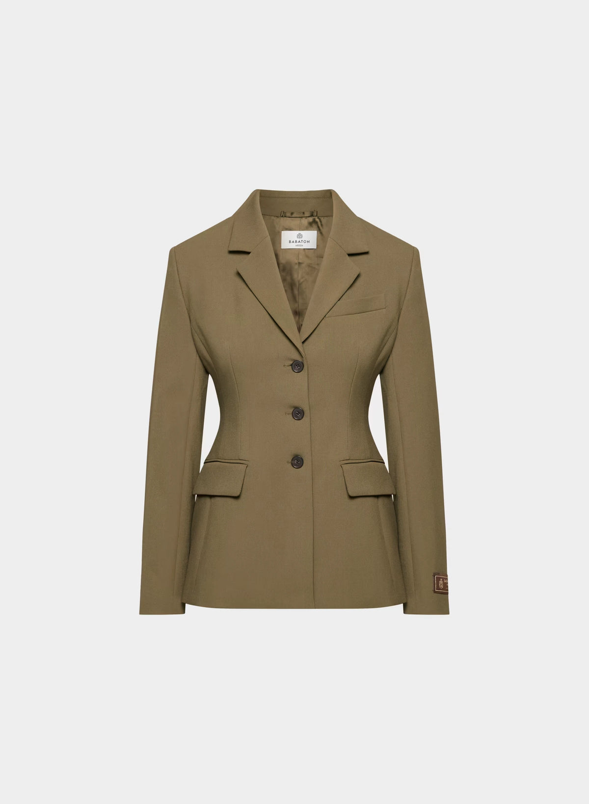 Single-Breasted Stretch Blazer - Brown Check