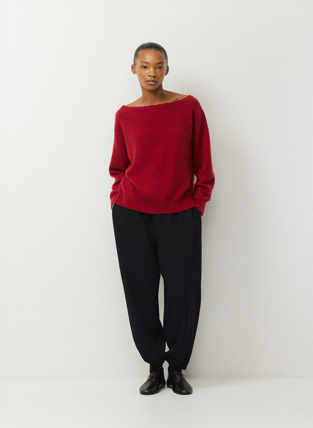 Cashmere Boatneck Sweater - Heather Gray