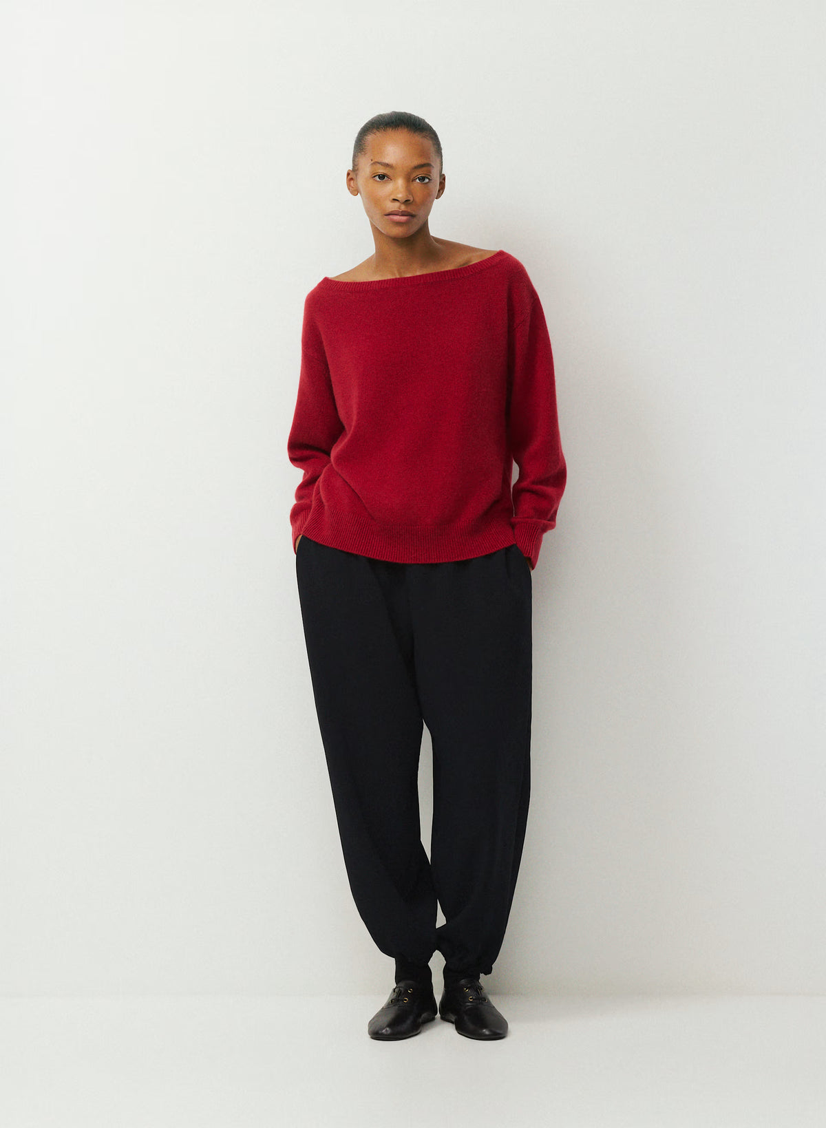 Cashmere Boatneck Sweater - Heather Gray