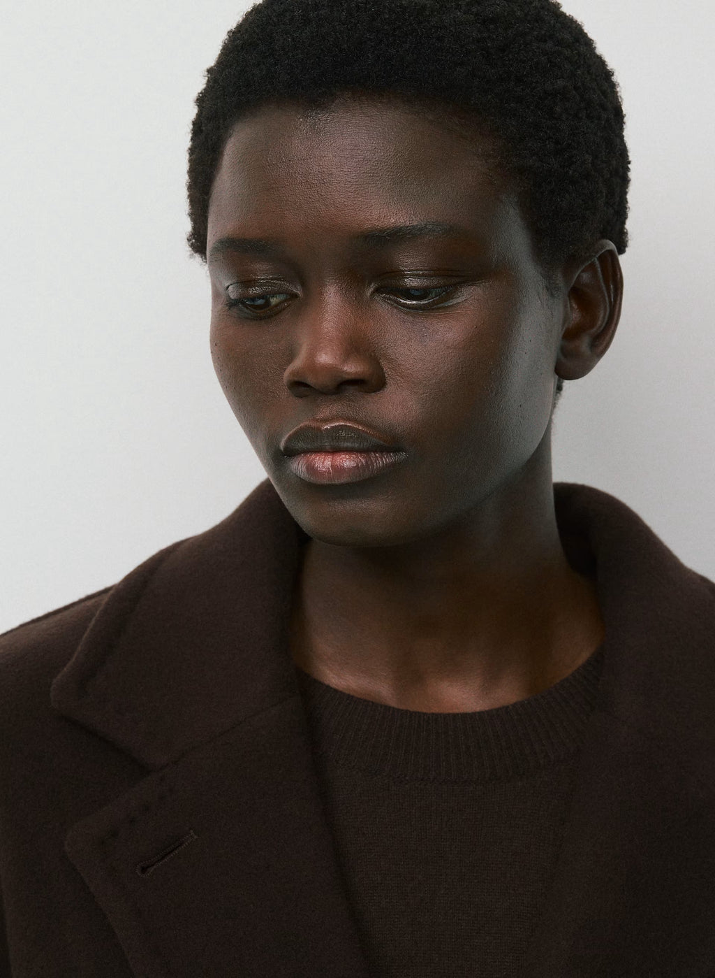 Double-Breasted Wool Cashmere Coat - Herringbone