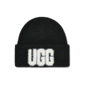 Women's Fuzzy Knit Cuff Beanie - Black