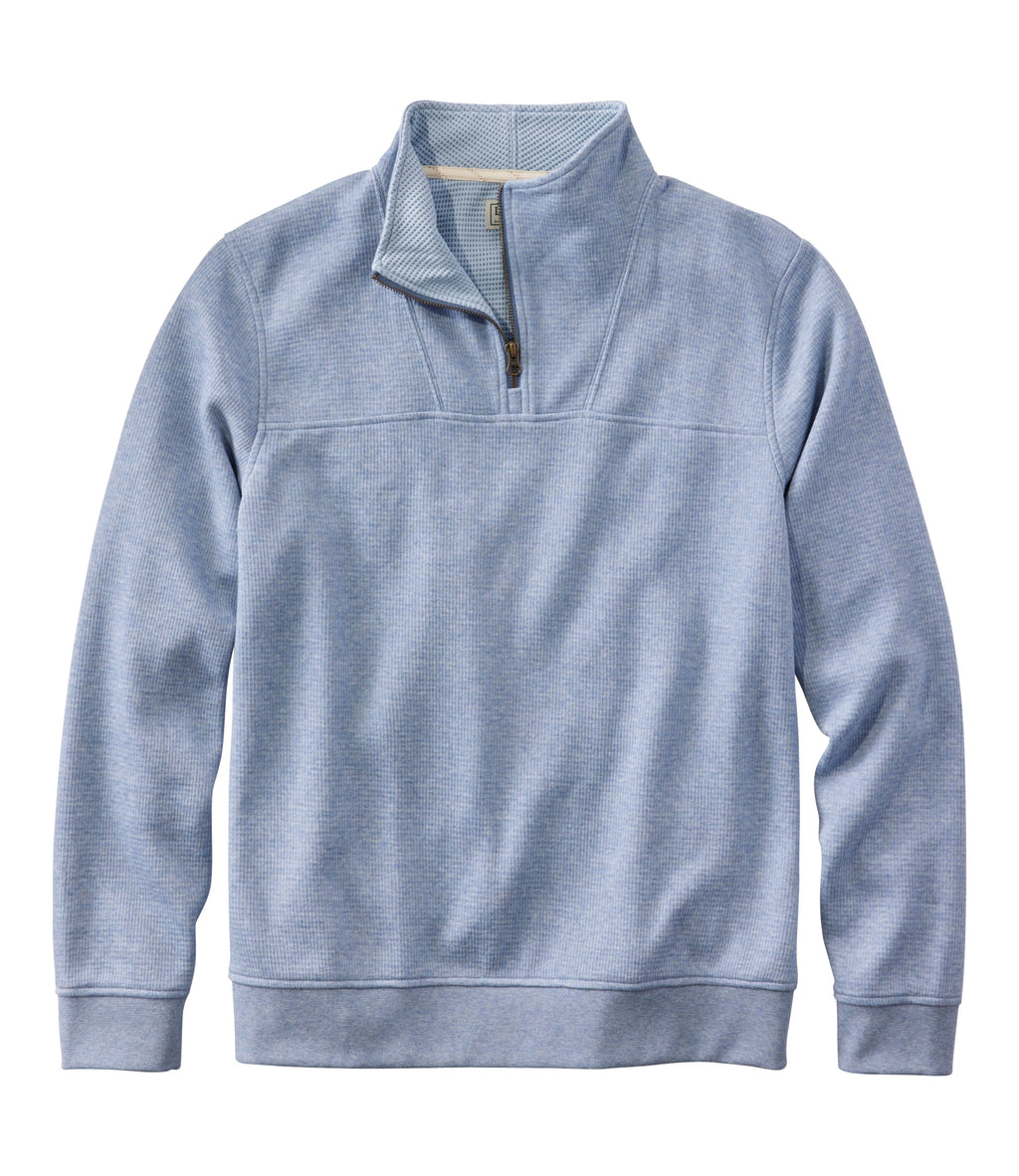 Men's Waffle Knit Quarter-Zip Sweatshirt - Blue
