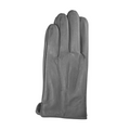 Men's Solid Gray Touch Screen Leather Gloves