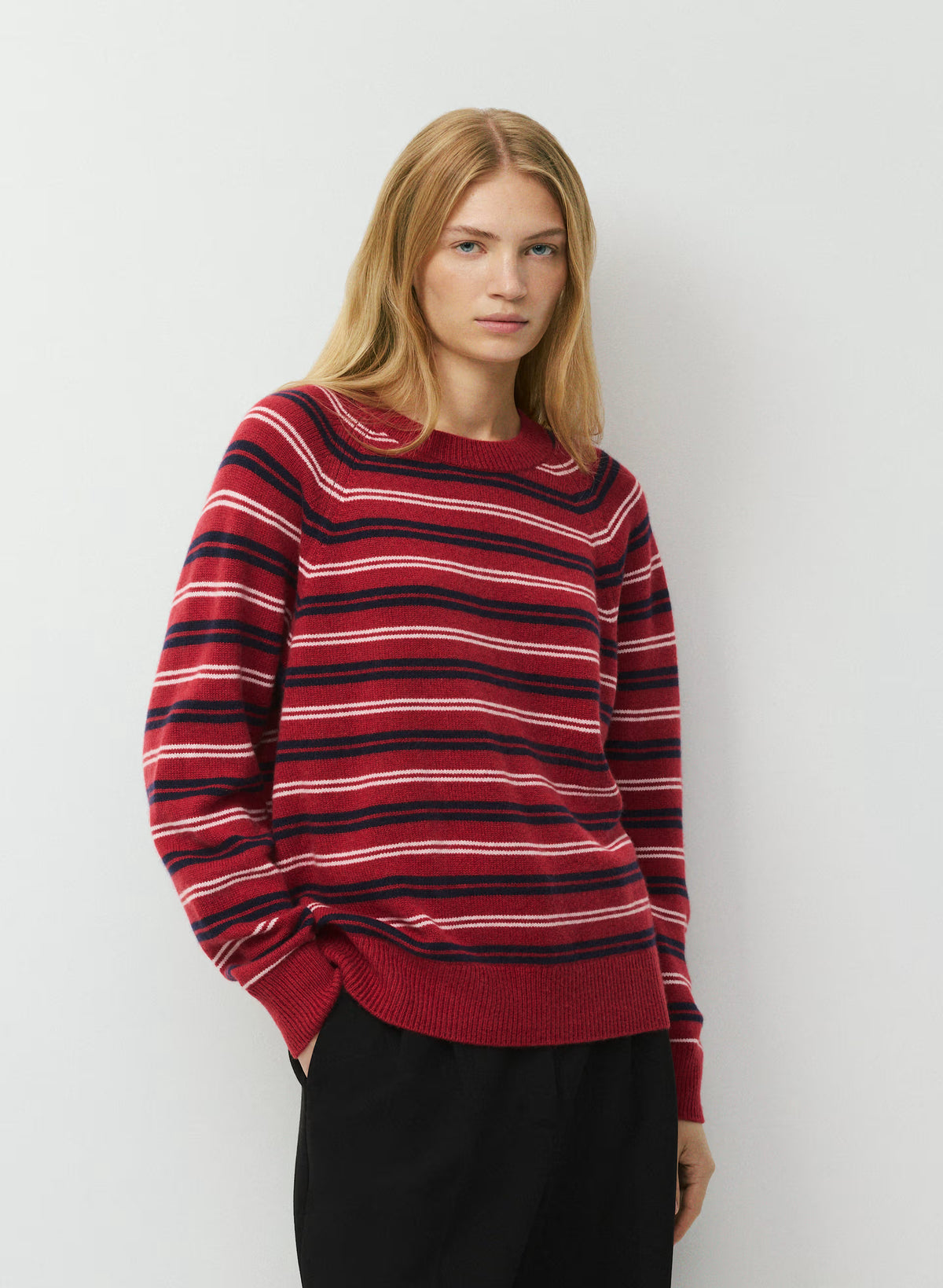 Wool Cashmere Raglan Sweater - Olive
