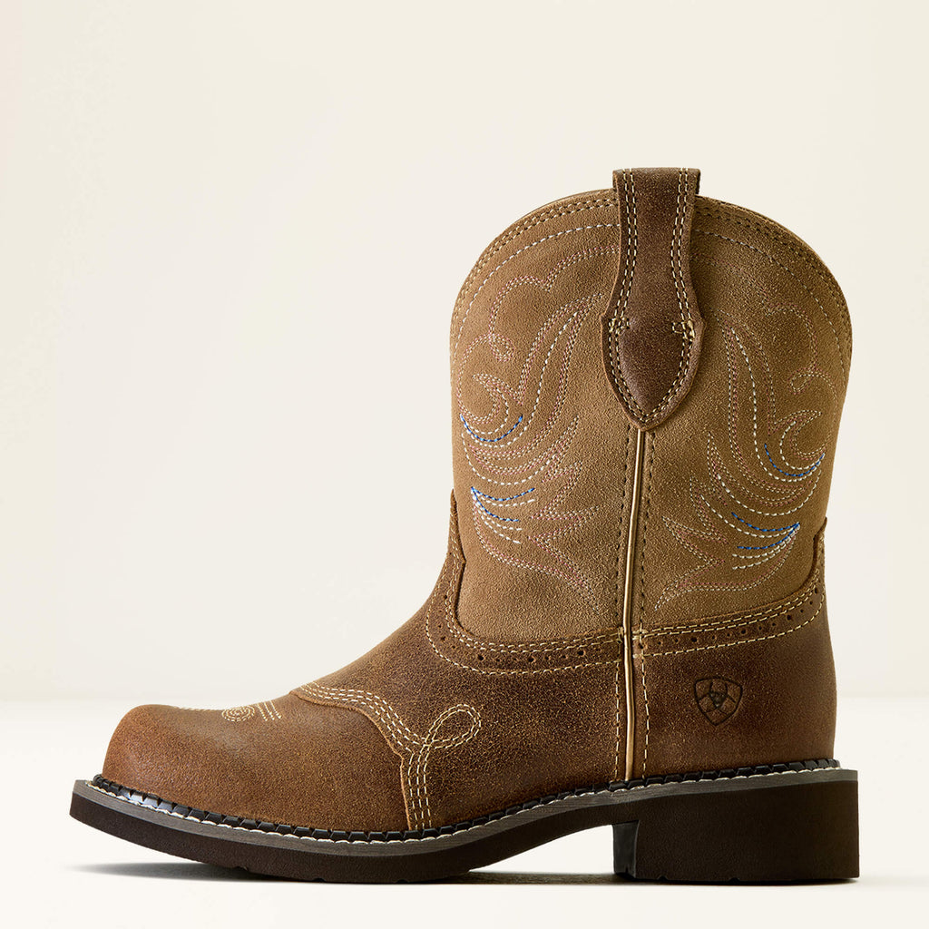 Women's Suede Western Ankle Boots - Tan