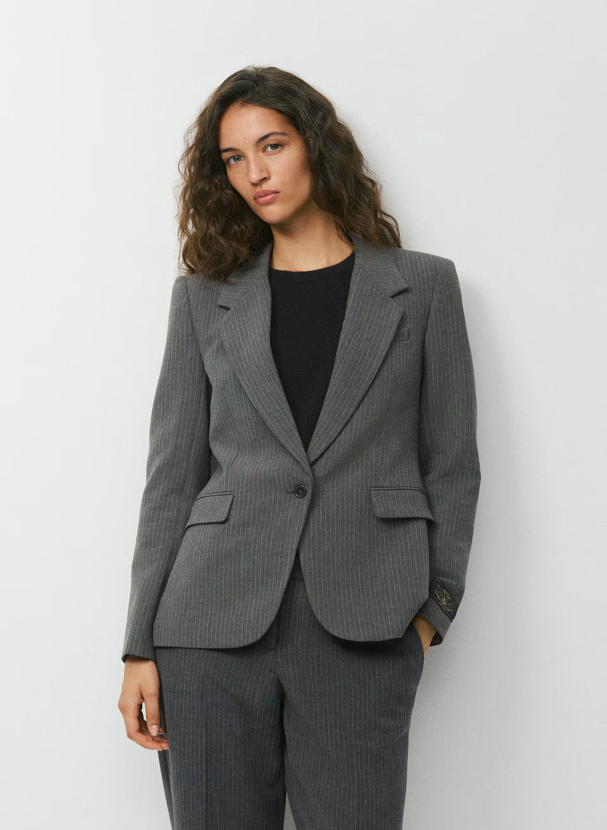 Single-Breasted Stretch Blazer - Check