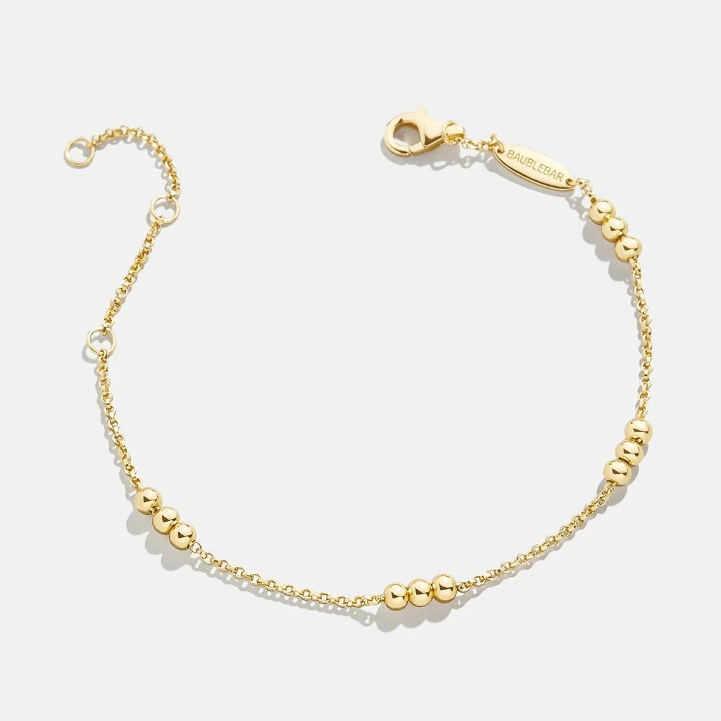 Gold-Plated Beaded Chain Bracelet