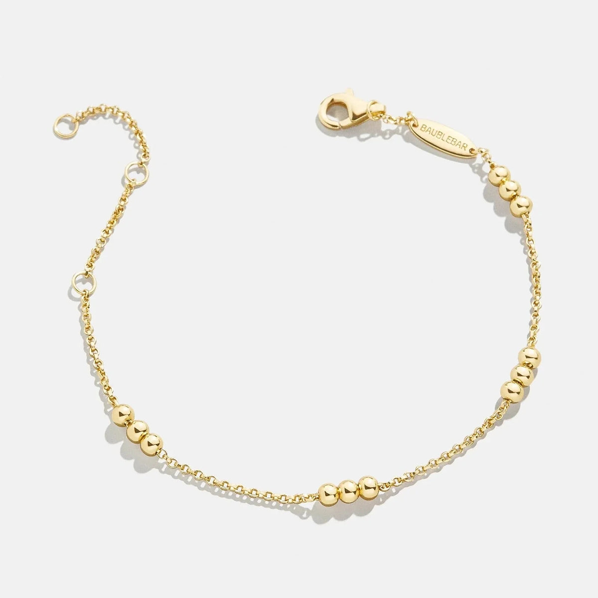 Gold-Plated Beaded Chain Bracelet