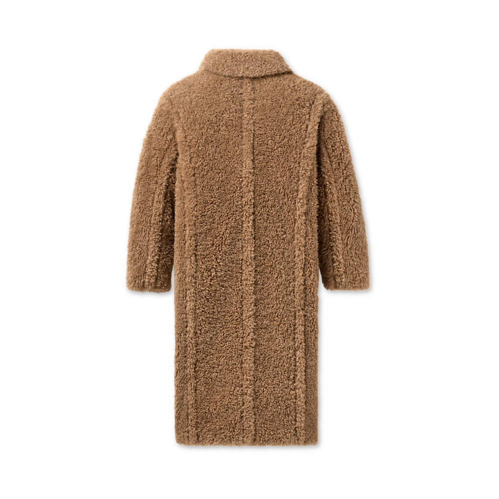Women's Long Faux Fur Coat - Sand