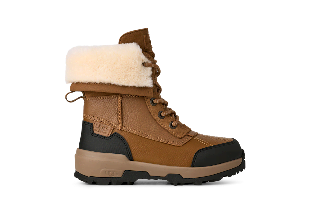 Kids' Waterproof Leather And Suede Winter Boot - Chestnut