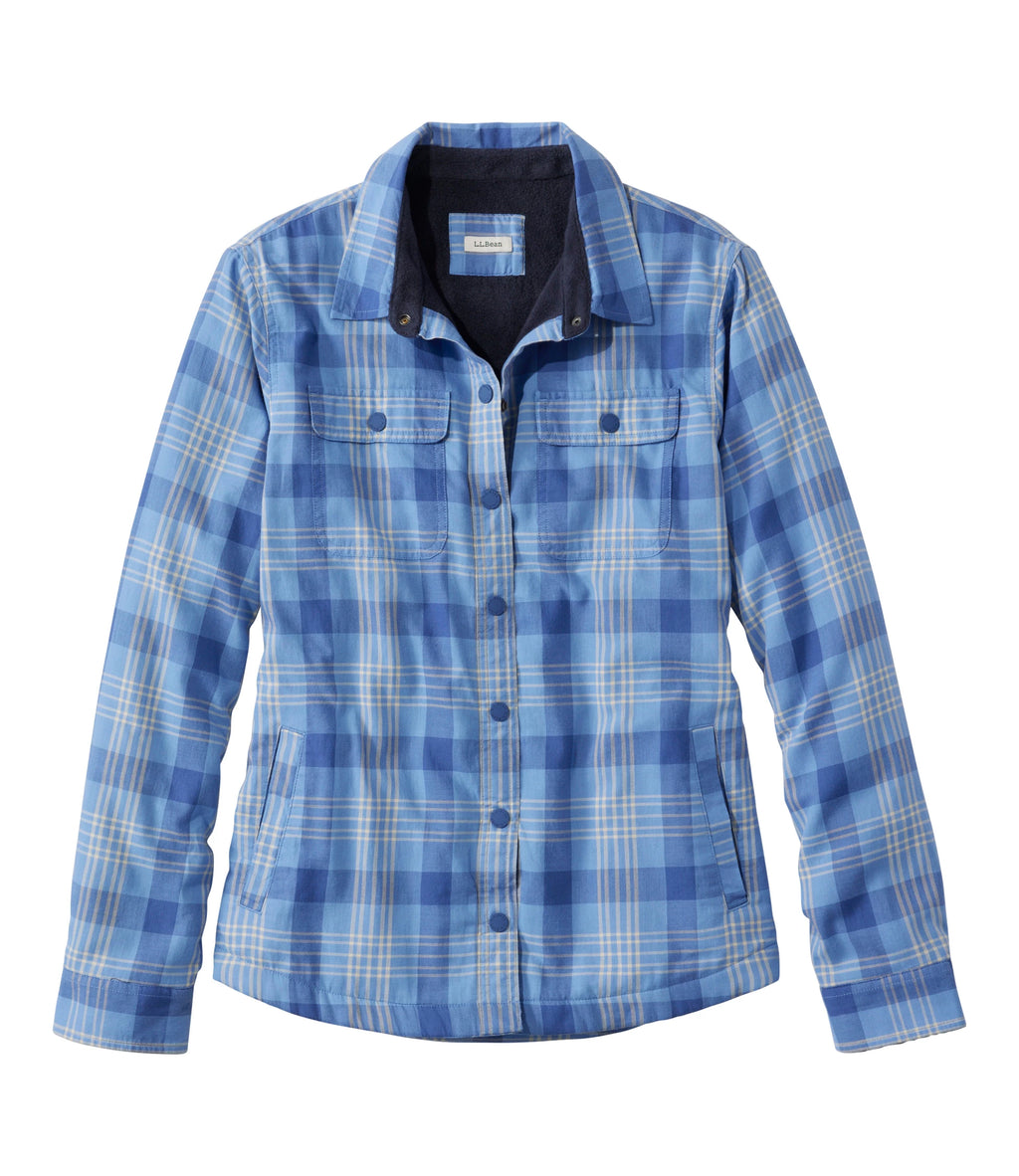 Women's Fleece-Lined Flannel Snap Shirt - Red Plaid
