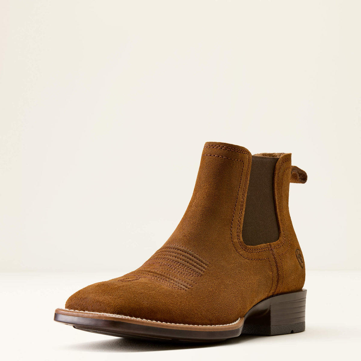 Men's Suede Wide Square Toe Chelsea Boots - Navy