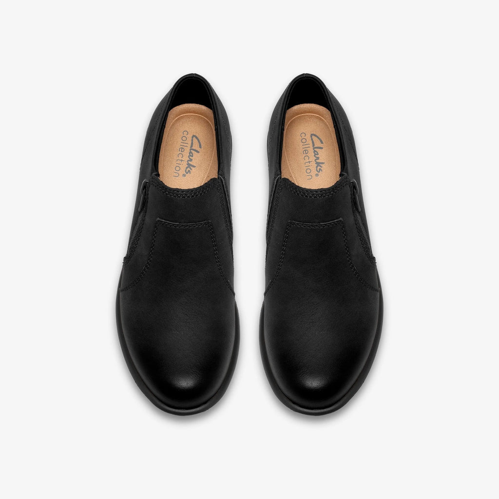 Leather Zip Ankle Boot - Black