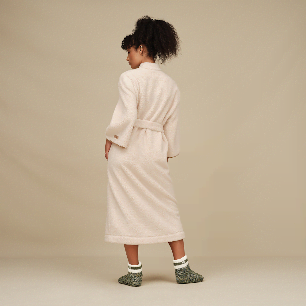 Women's Plush Fleece Full-Length Robe - Cream