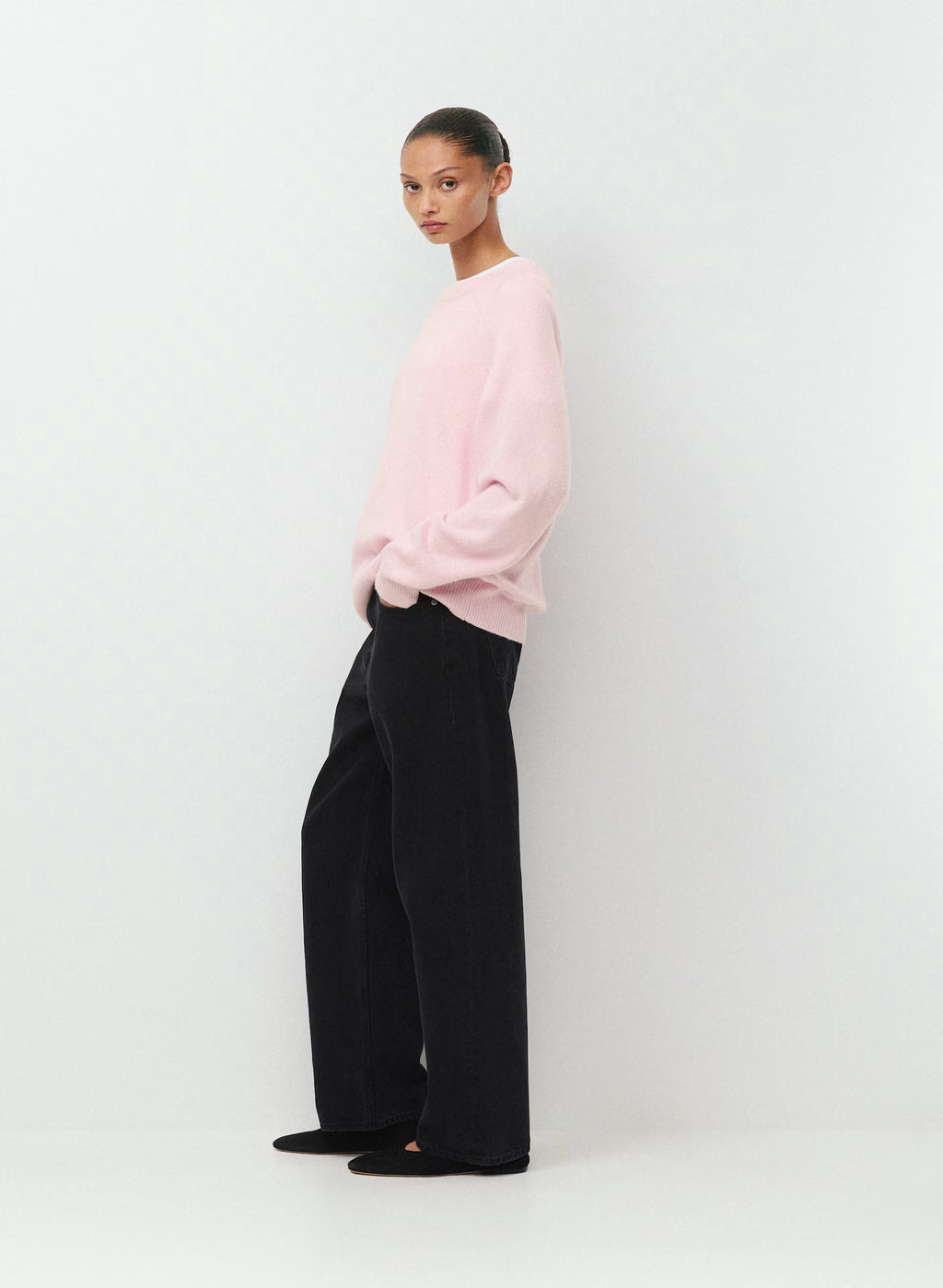 Wool Cashmere Raglan Sweater - Olive