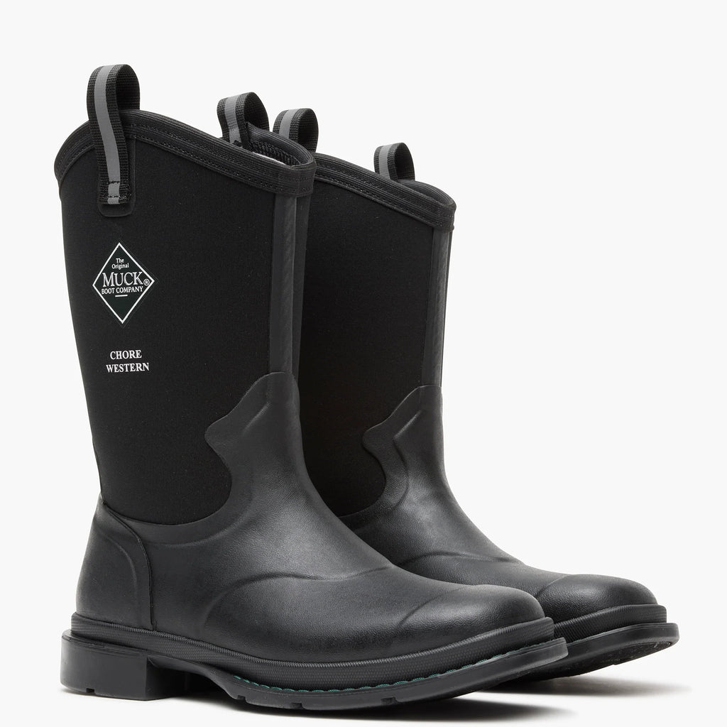 Women's Waterproof Western Work Boots - Black