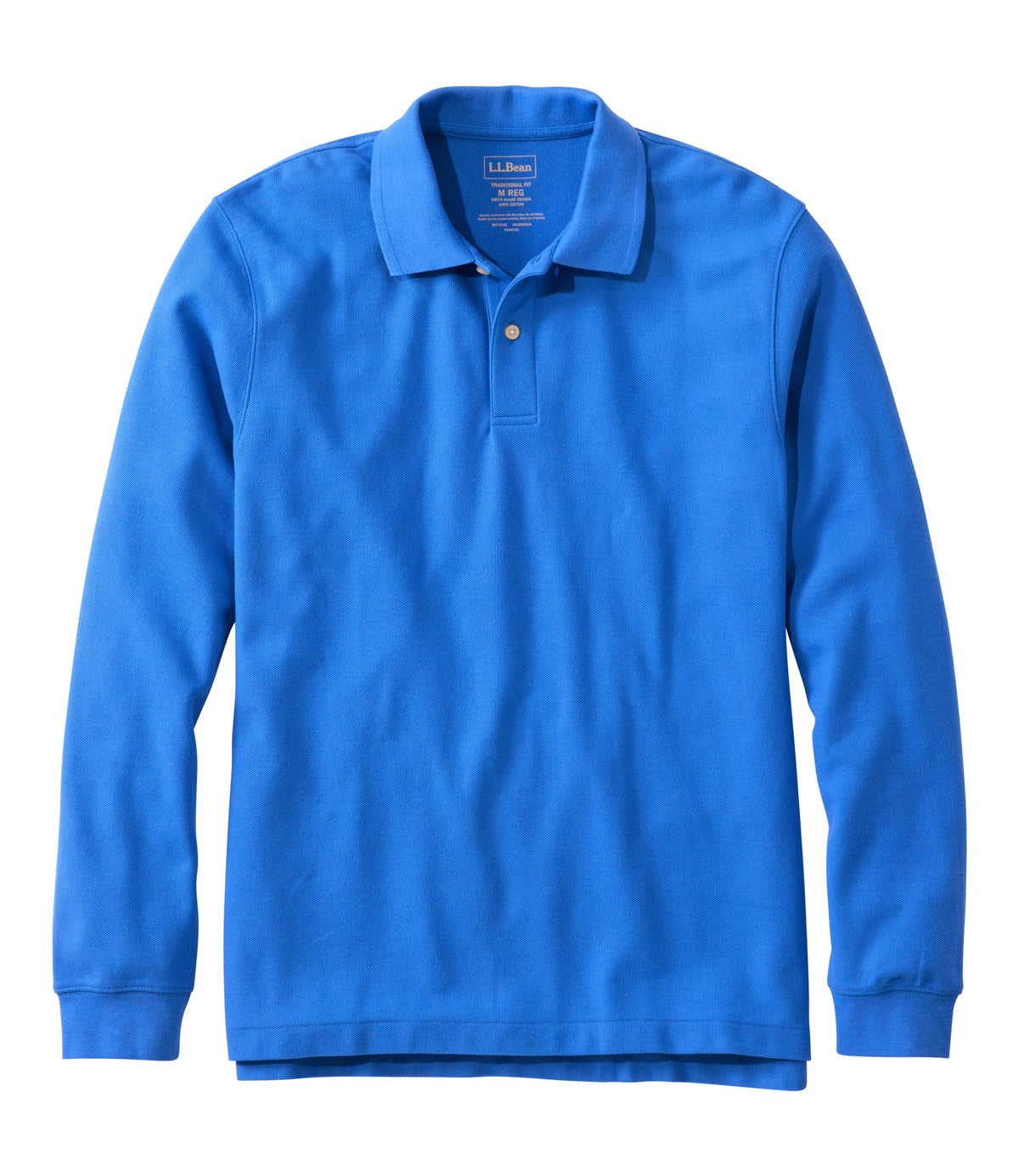 Men's Long-Sleeve Cotton Pique Polo - Lavender