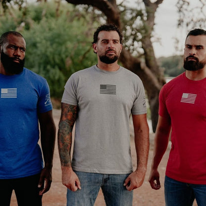 Freedom Flag T-Shirt - Dark Heather Gray