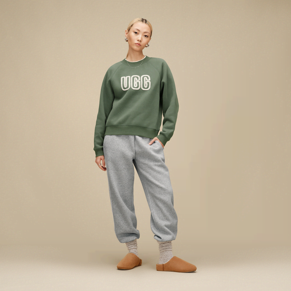 Women's Chenille Appliqué Crewneck Sweatshirt - Chestnut