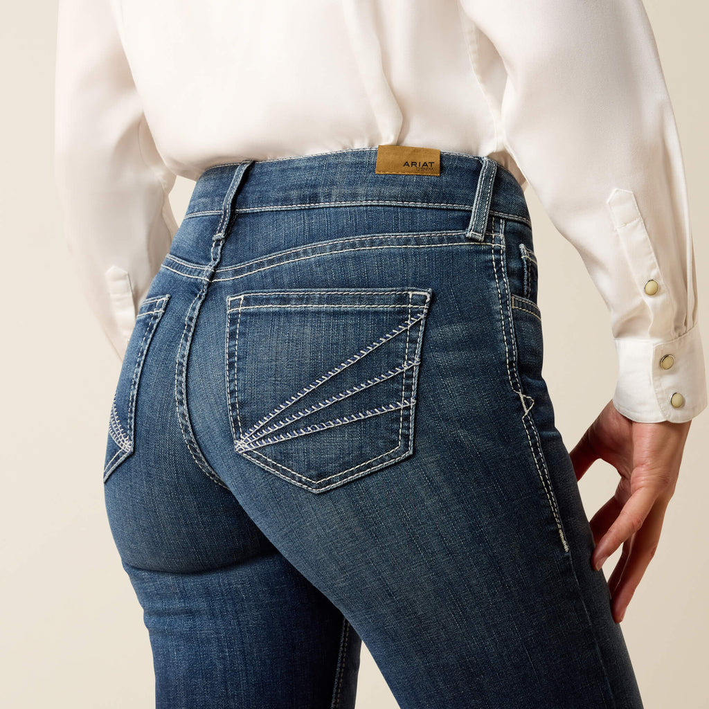 Women's Mid-Rise Stretch Trouser Jeans - Blue