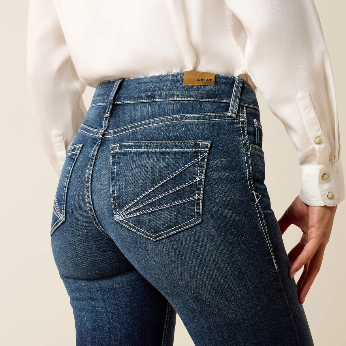 Women's Mid-Rise Stretch Trouser Jeans - Blue
