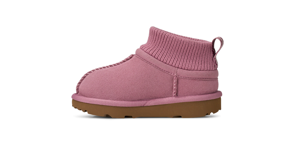Toddler Stretch-Cuff Suede Boot - Purple