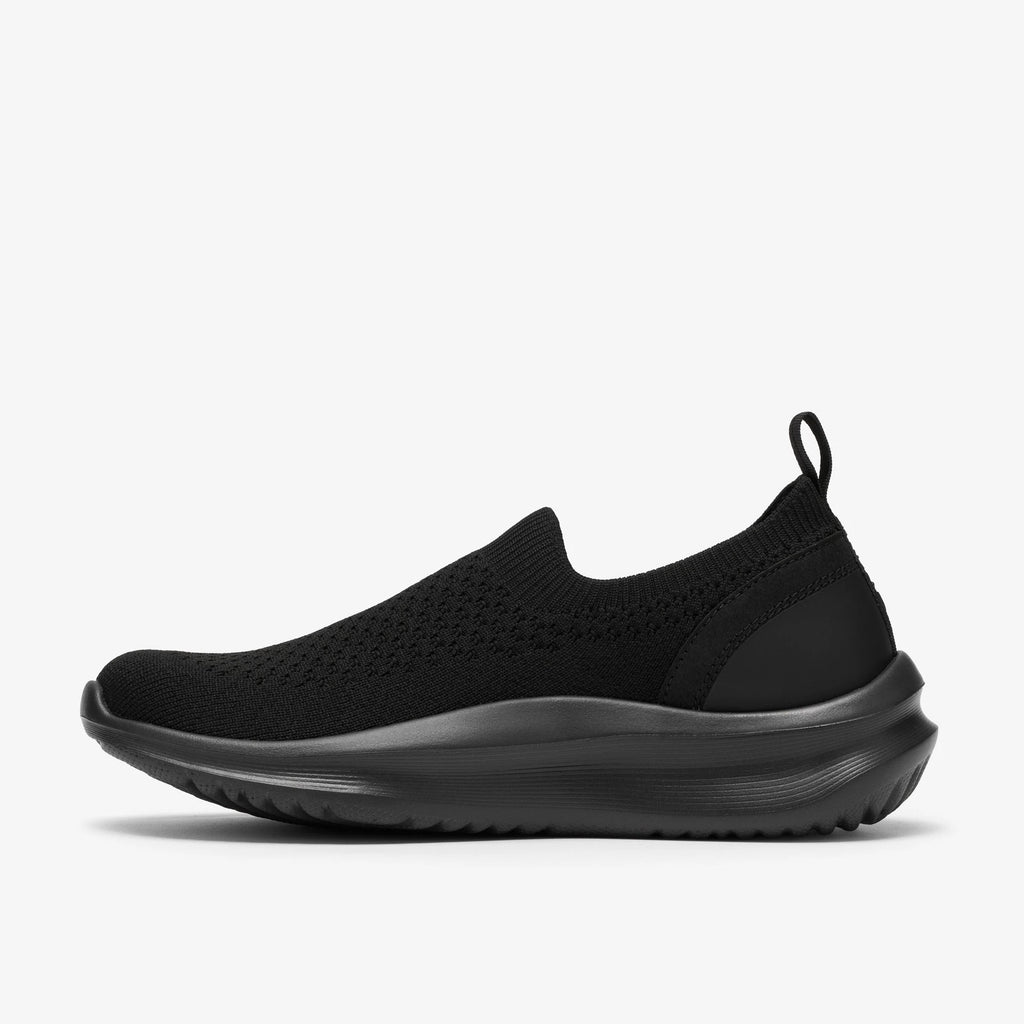 Women's Textile Walking Sneaker - Black