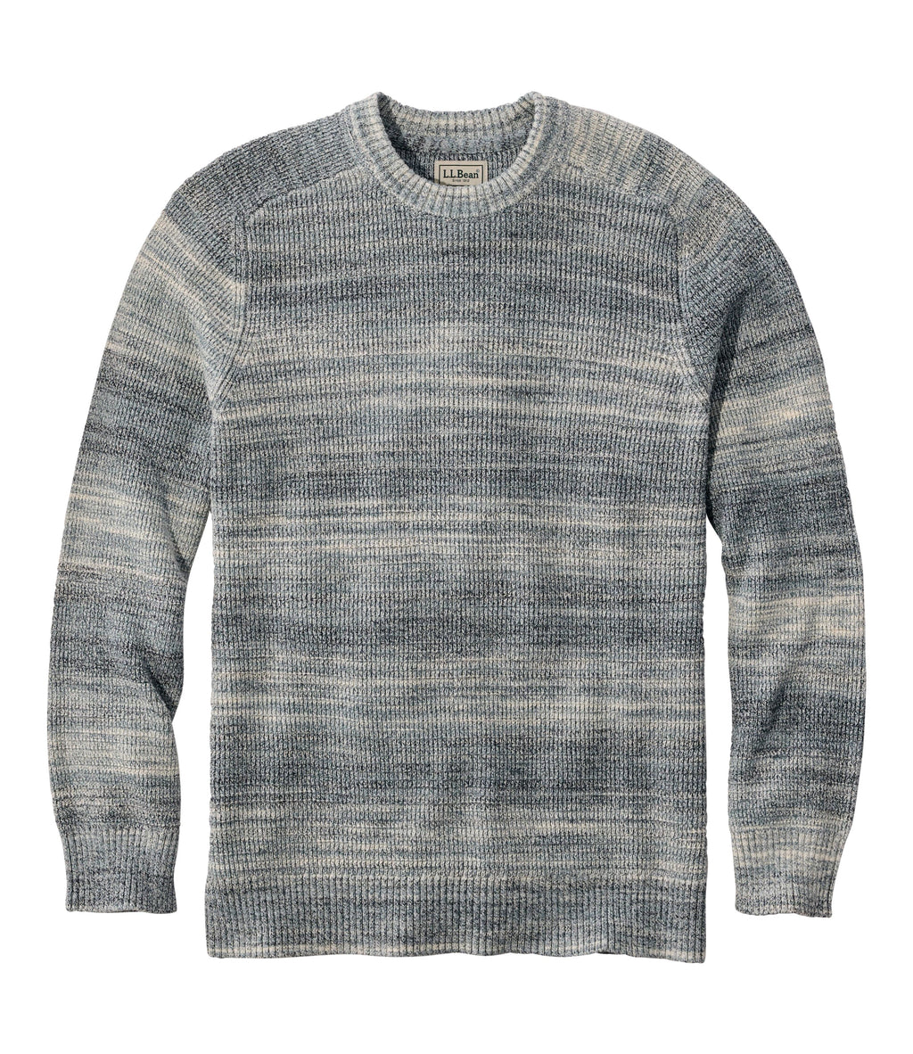 Men's Textured Cotton Crewneck Sweater - Sienna