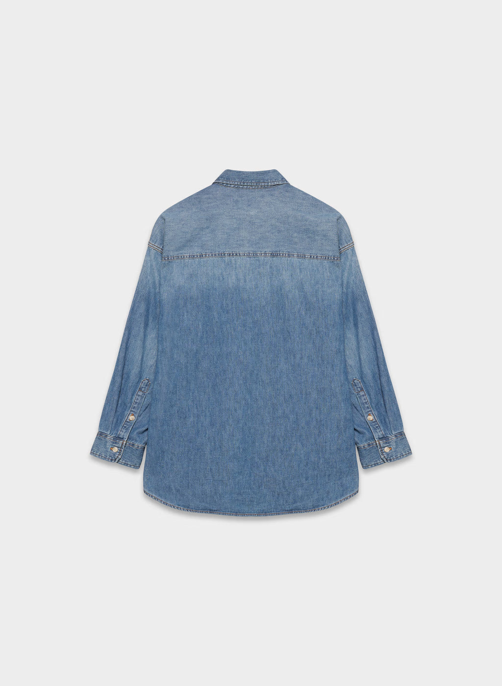 Oversized Hemp Blend Denim Shirt - Indigo