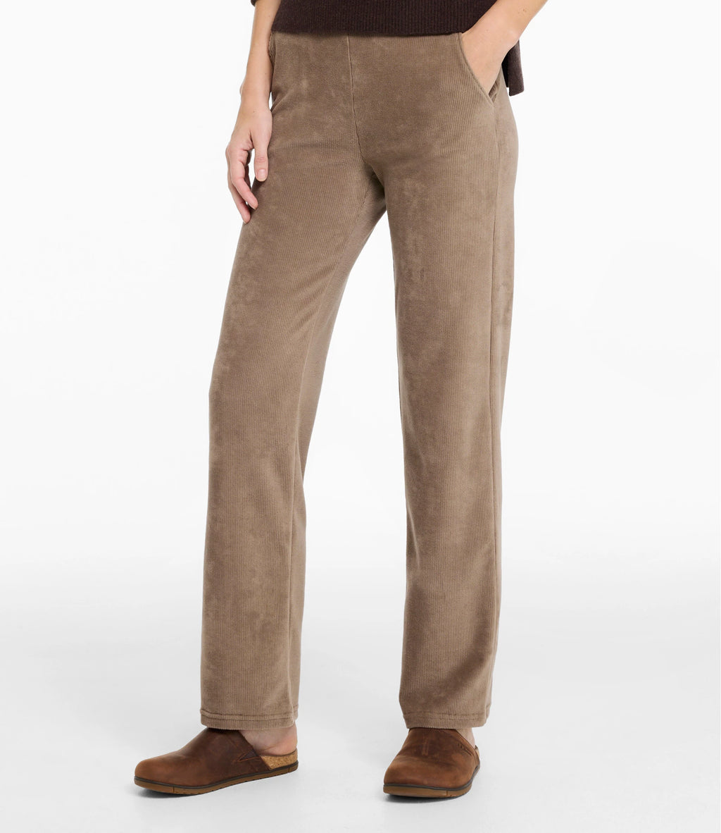 Women's Stretch Corduroy Straight-Leg Pants - Khaki