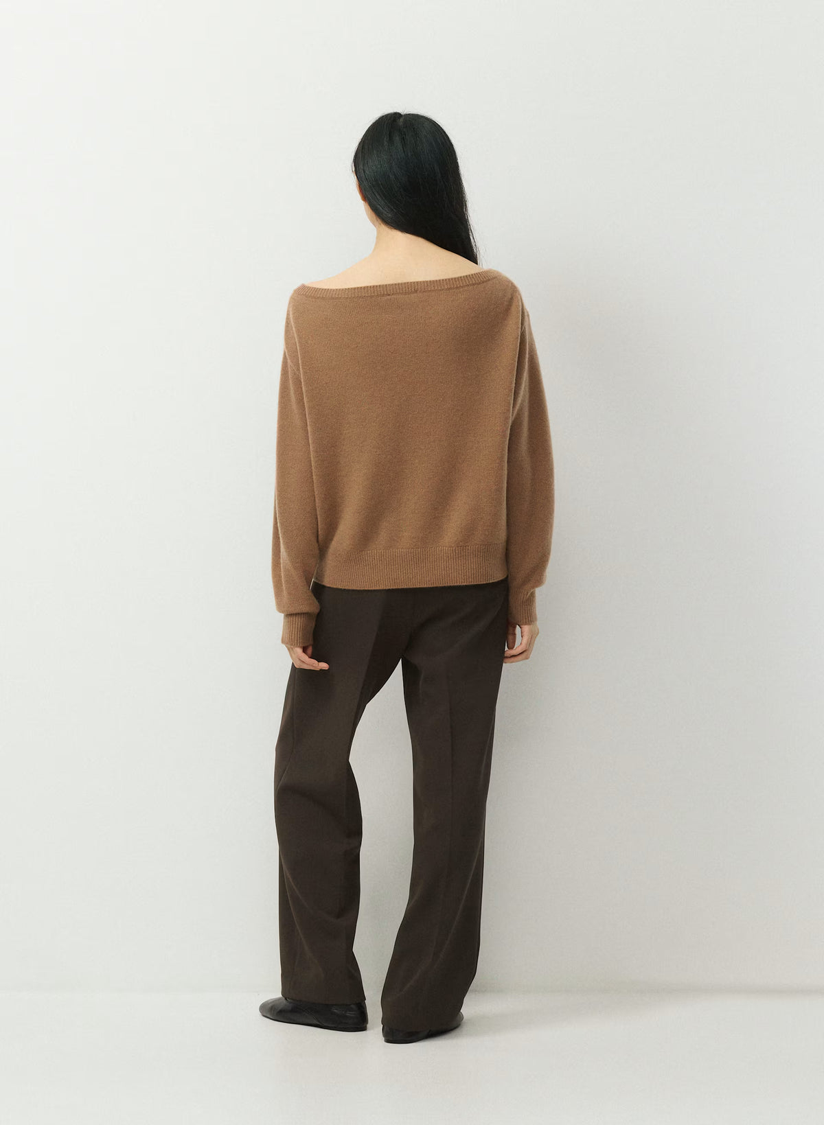 Cashmere Boatneck Sweater - Heather Gray