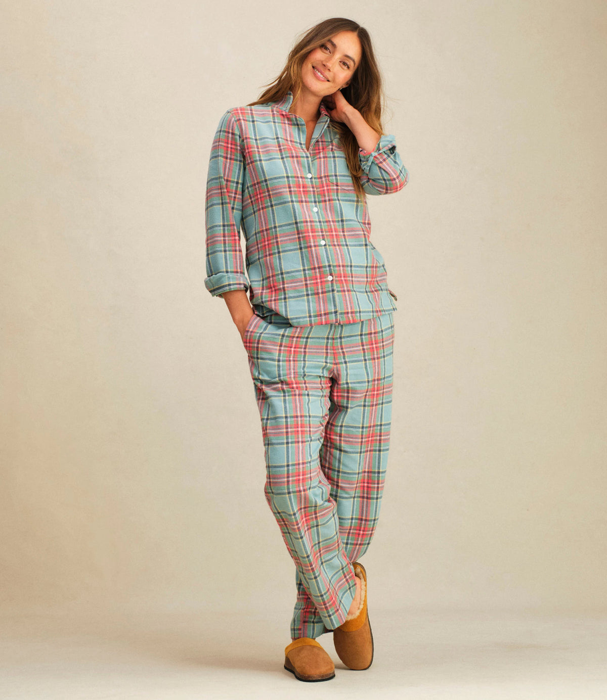 Women's Plaid Cotton Flannel Pajama Set