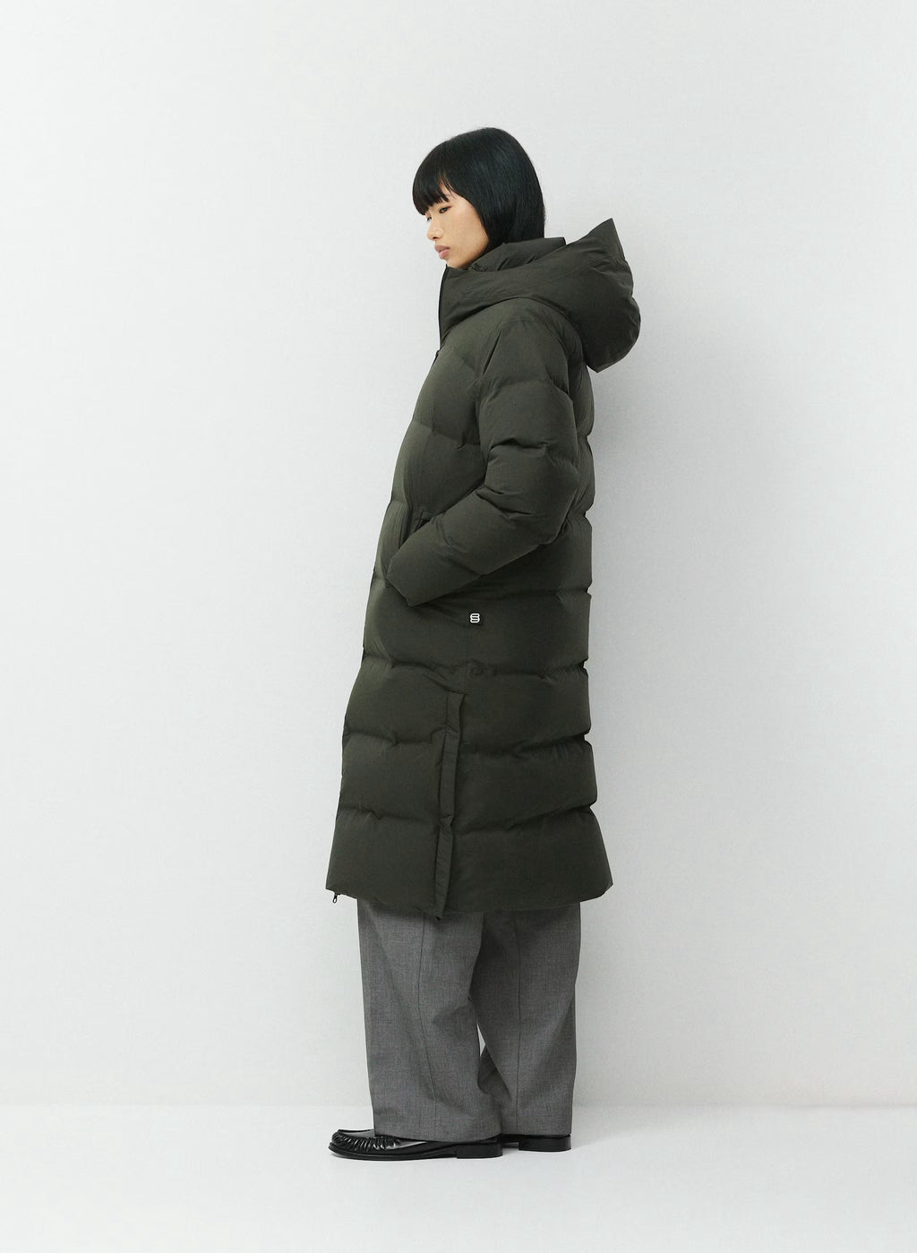 Waterproof Long Down Puffer Coat - Gray