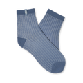 Semi-Sheer Shimmer Quarter Socks - Blue