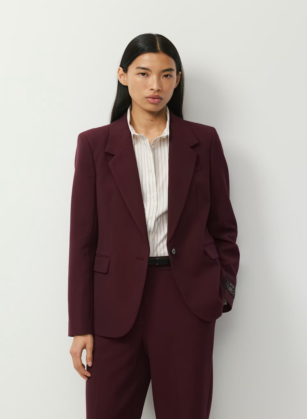 Single-Breasted Stretch Blazer - Check