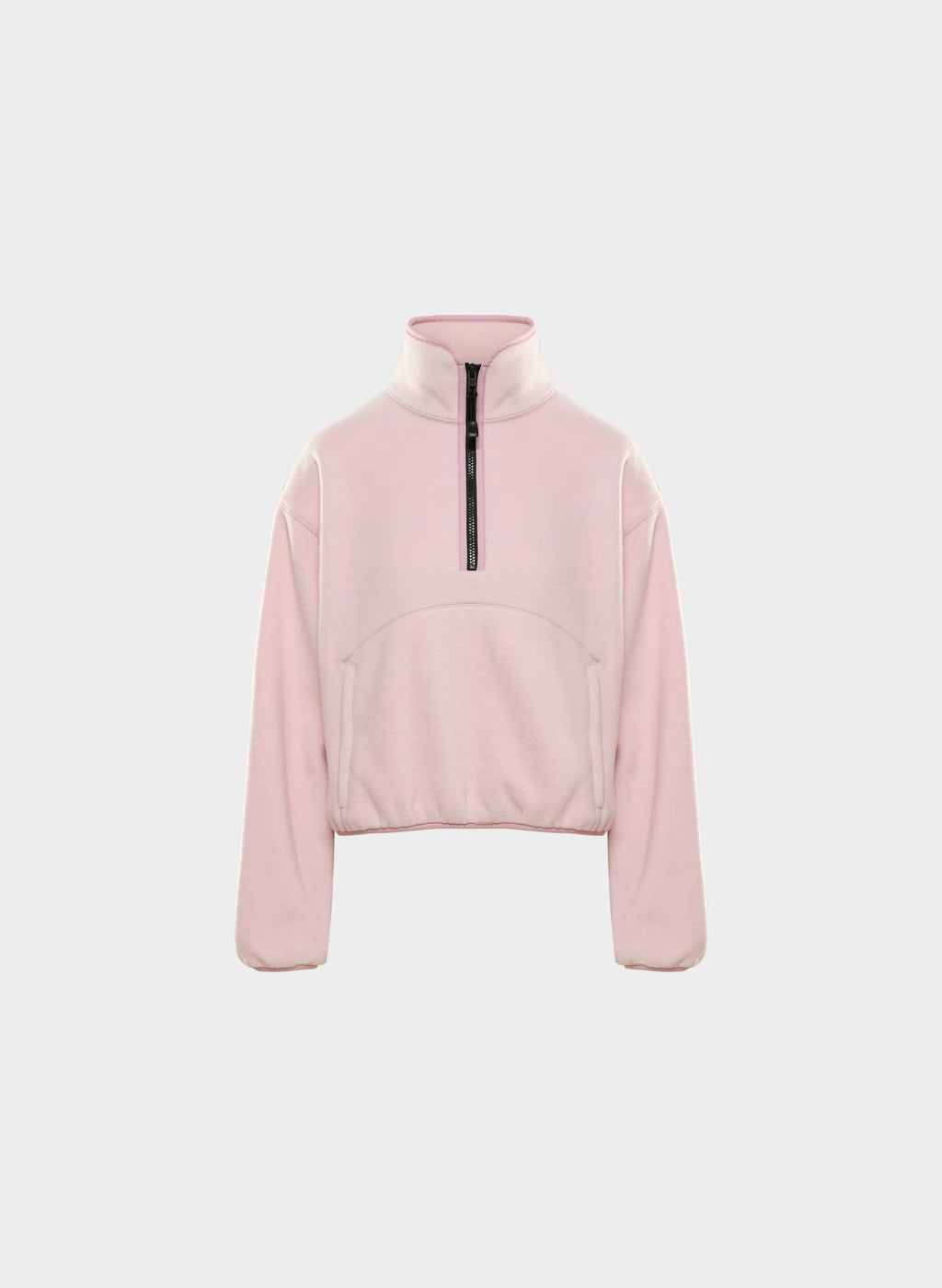 Oversized Half-Zip Microfleece Pullover - Gray