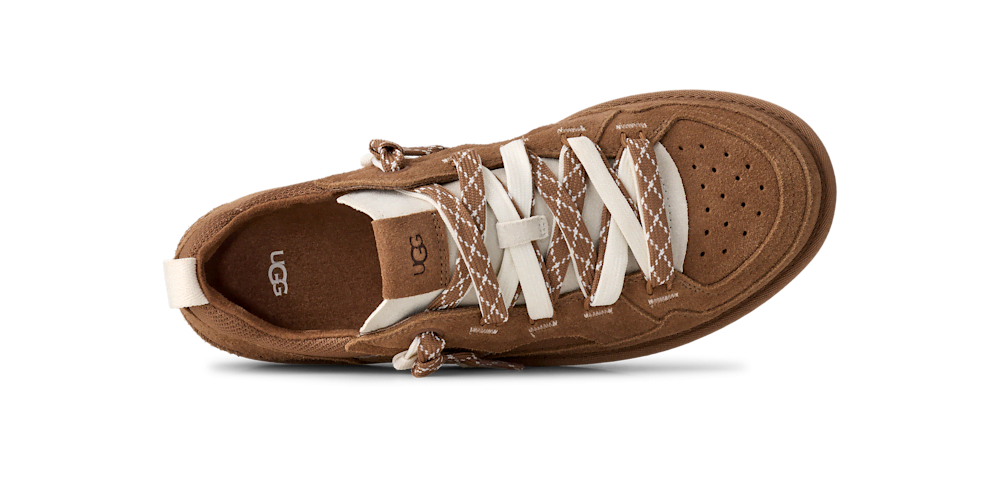 Men's Mixed Material Low Top Sneaker - Chestnut