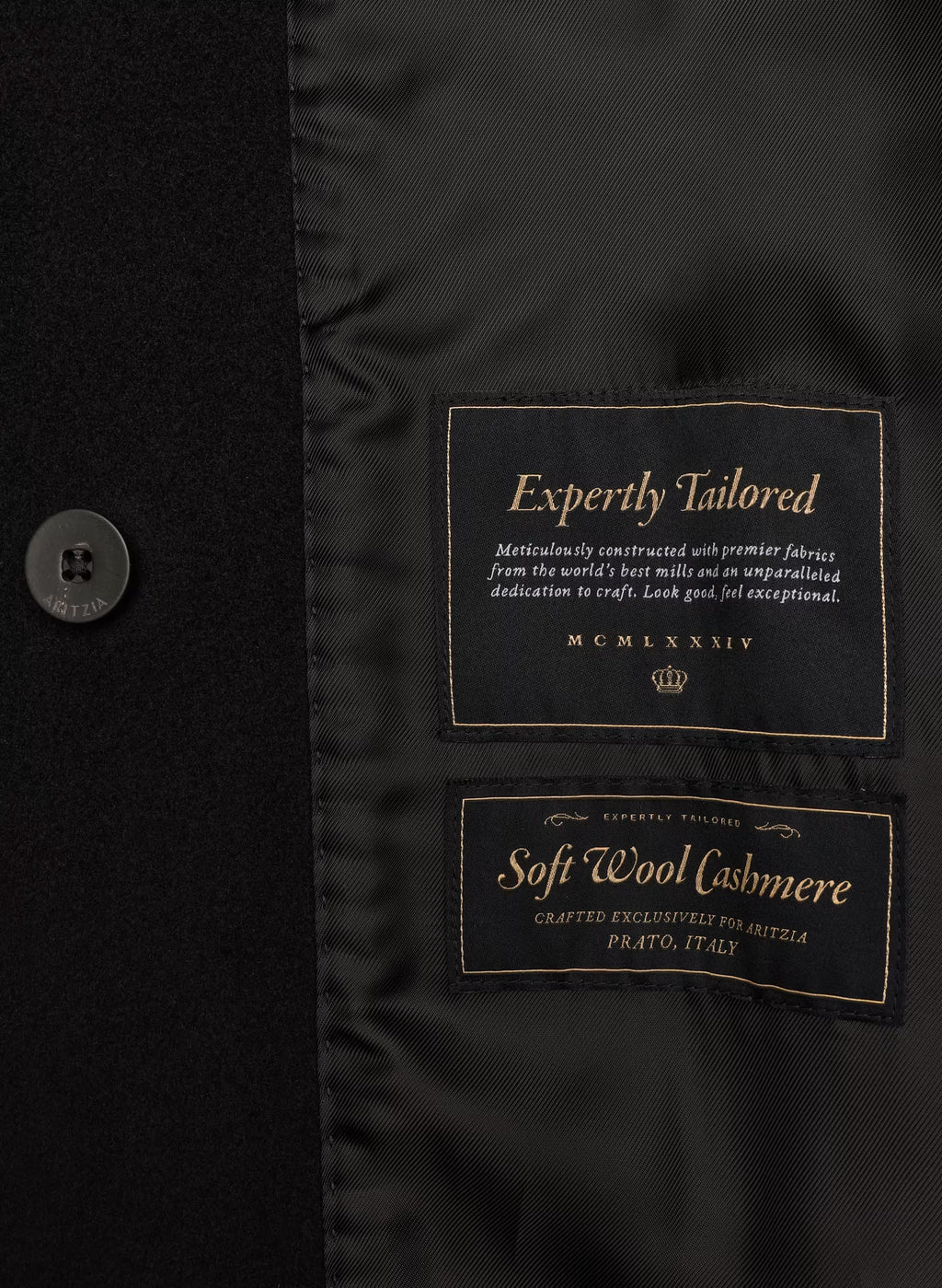 Double-Breasted Wool Cashmere Coat - Herringbone