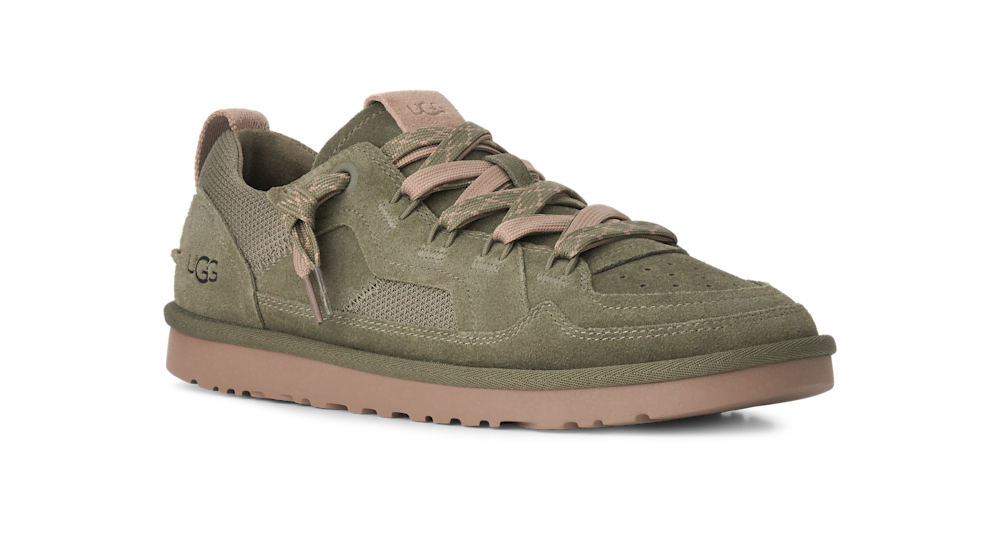 Men's Mixed Material Low Top Sneaker - Chestnut