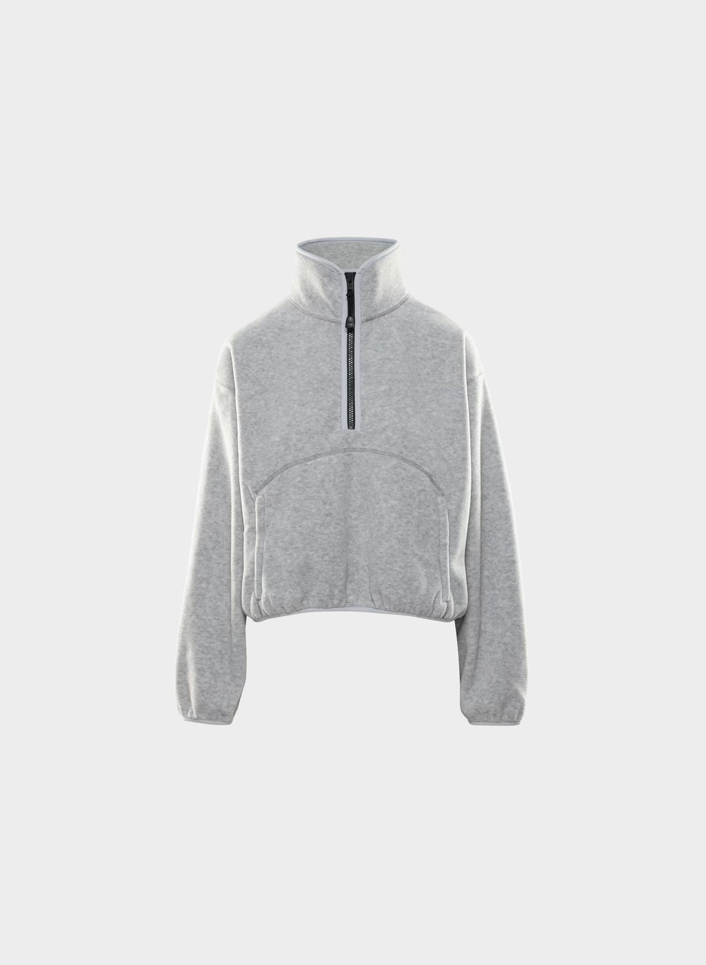 Oversized Half-Zip Microfleece Pullover - Gray
